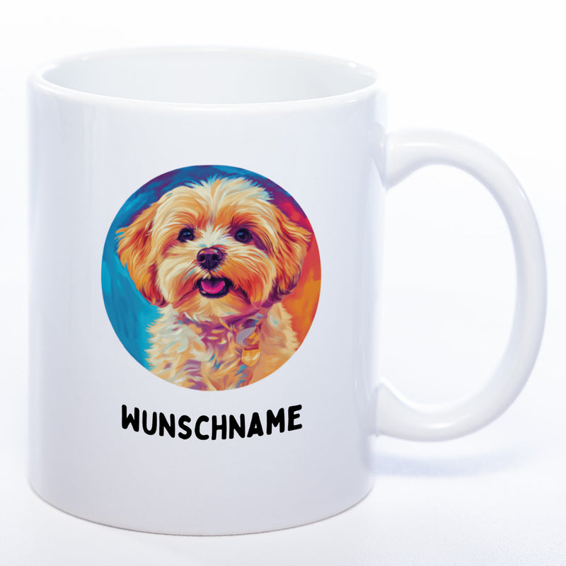 Mug Art Tasse mit Maltipoo Motiv & wahlweise mit NAMEN - Kaffeetasse StickyWorld Exclusive