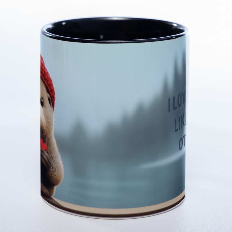 Spülmaschinenfeste Motiv-Tasse mit Otter Motiv 2 und 2 Liebessprüchen zur Auswahl - süße Kaffeetasse