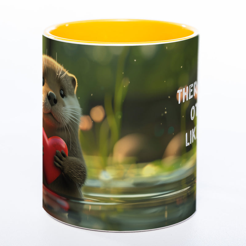 Spülmaschinenfeste Motiv-Tasse mit Otter Motiv 3 und 2 Liebessprüchen zur Auswahl - süße Kaffeetasse