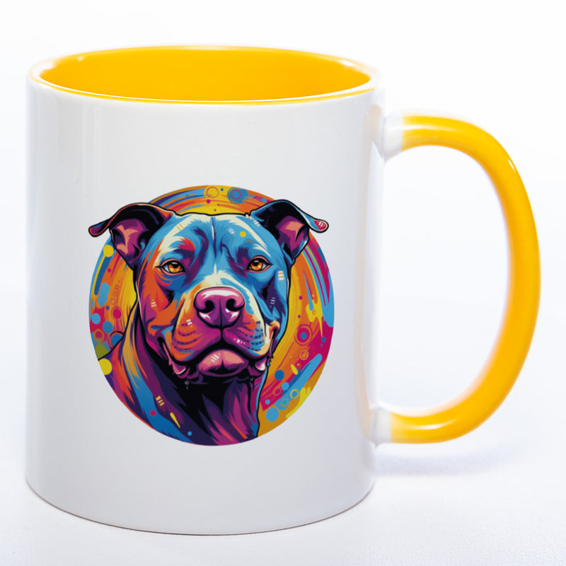 Mug Art Tasse mit Pitbull wahlweise mit NAME - Kaffeetasse StickyWorld Exclusive
