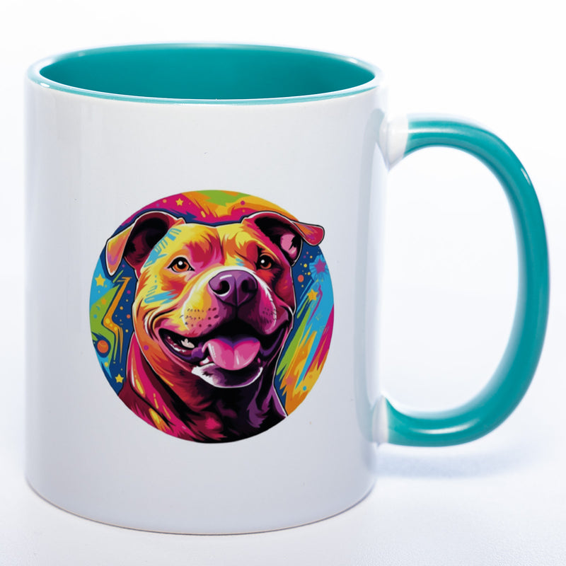 Mug Art Tasse mit Pitbull Motiv 3 wahlweise mit NAME- Kaffeetasse StickyWorld Exclusive