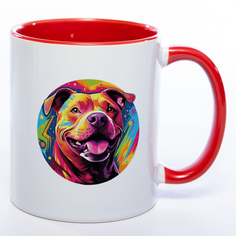 Mug Art Tasse mit Pitbull Motiv 3 wahlweise mit NAME- Kaffeetasse StickyWorld Exclusive