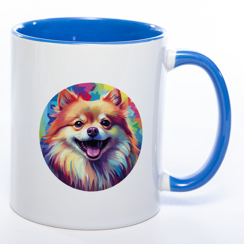 Mug Art Tasse mit Pomeranian Zwergspitz Motiv & wahlweise mit NAME - Kaffeetasse StickyWorld Exclusive