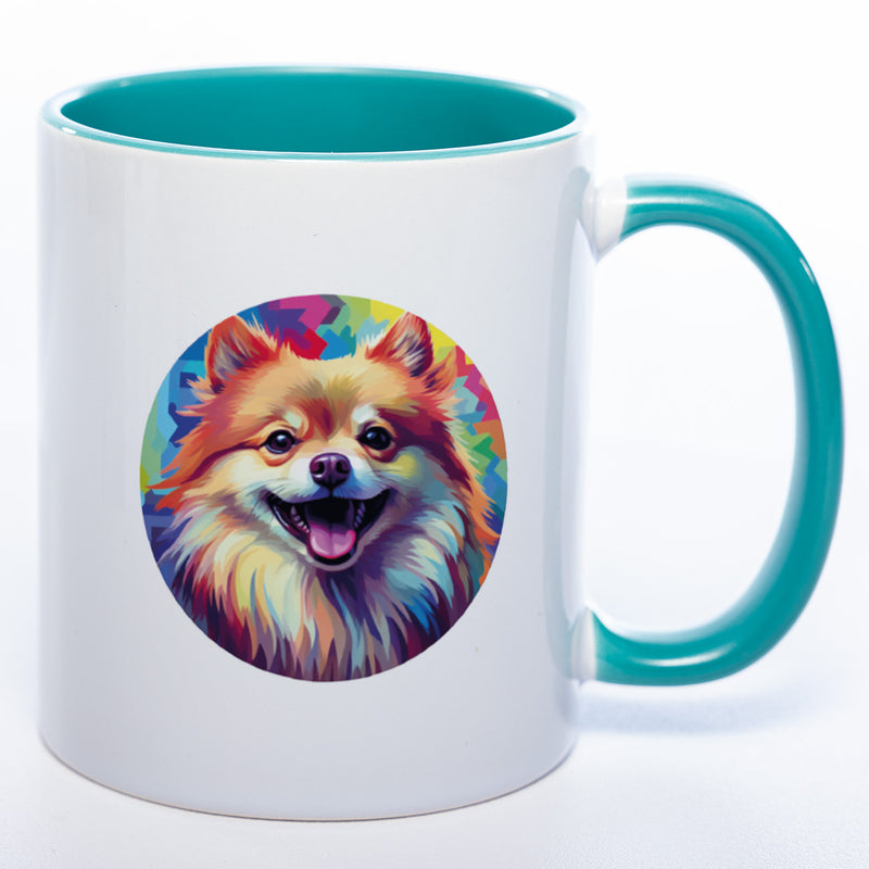 Mug Art Tasse mit Pomeranian Zwergspitz Motiv & wahlweise mit NAME - Kaffeetasse StickyWorld Exclusive