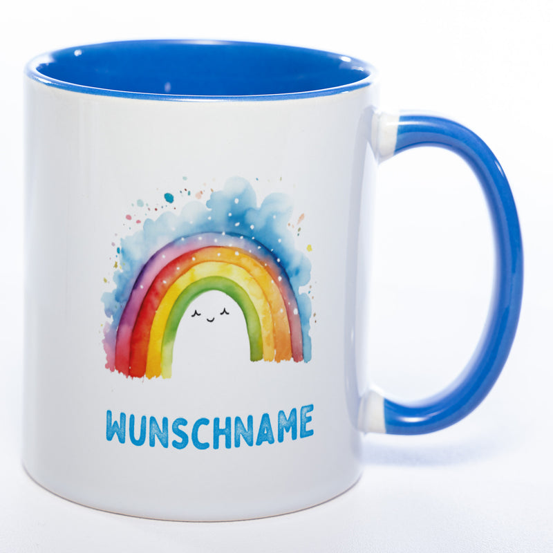 Mug Art Tasse Regenbogen Motiv 2 mit Wunschname  - Kaffeetasse StickyWorld Exclusive
