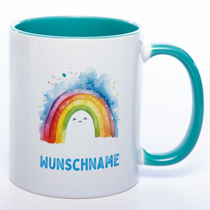 Mug Art Tasse Regenbogen Motiv 2 mit Wunschname  - Kaffeetasse StickyWorld Exclusive