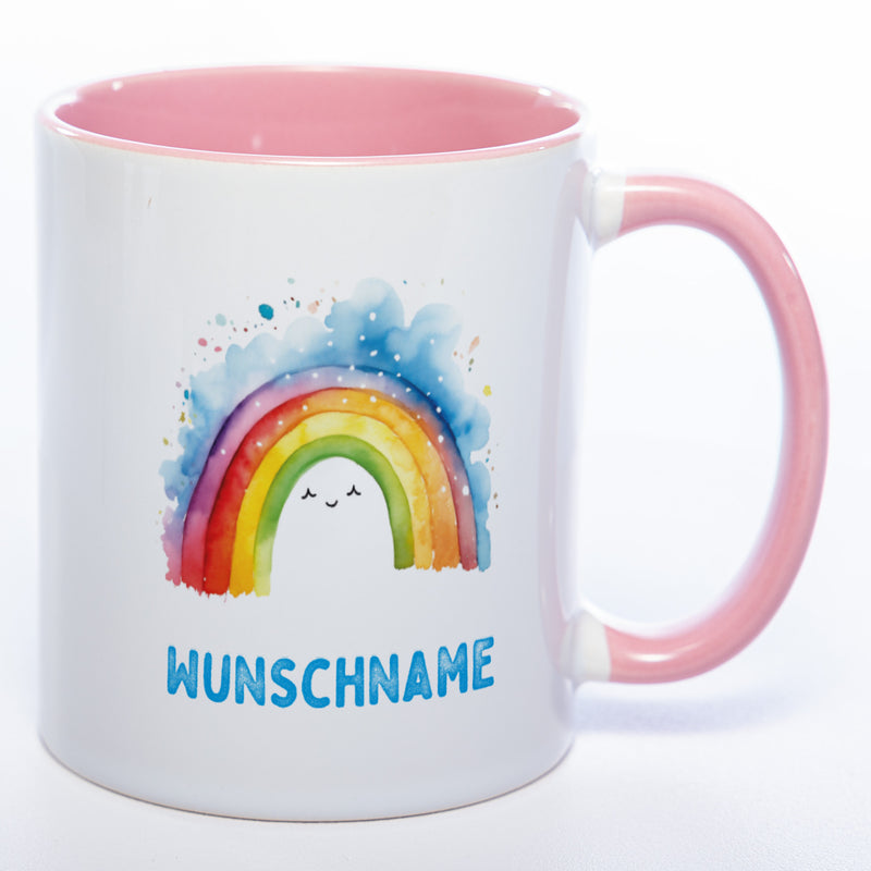 Mug Art Tasse Regenbogen Motiv 2 mit Wunschname  - Kaffeetasse StickyWorld Exclusive