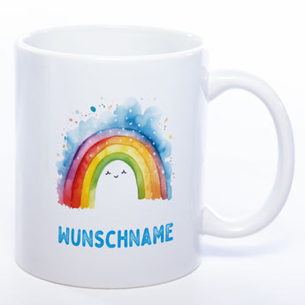 Mug Art Tasse Regenbogen Motiv 2 mit Wunschname  - Kaffeetasse StickyWorld Exclusive