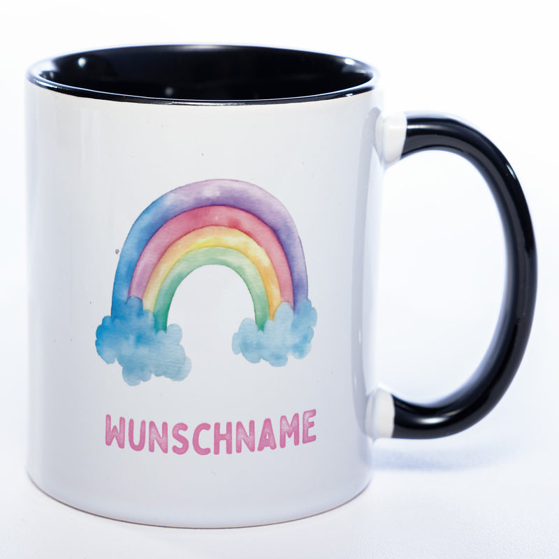 Mug Art Tasse Regenbogen Motiv 3 mit Wunschname  - Kaffeetasse StickyWorld Exclusive