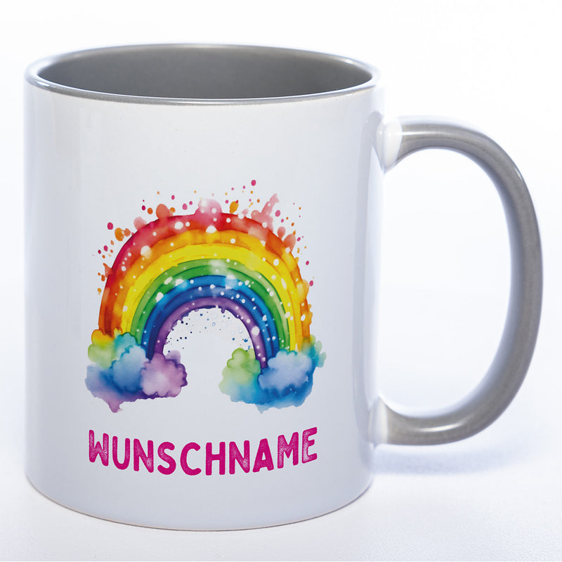 Mug Art Tasse Regenbogen Motiv 4 mit Wunschname  - Kaffeetasse StickyWorld Exclusive