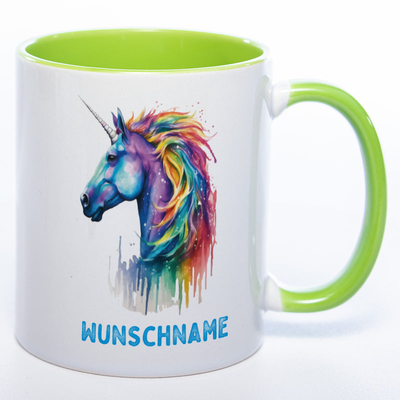 Mug Art Tasse Einhorn mit Wunschname - Kaffeetasse StickyWorld Exclusive