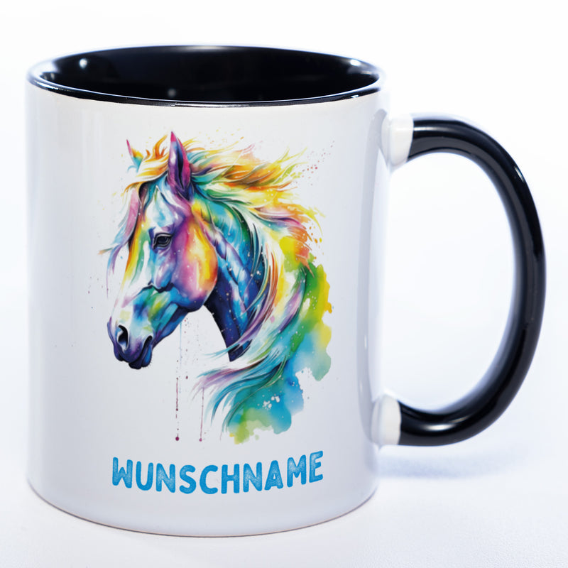 Mug Art Tasse Pferd mit Wunschname - Kaffeetasse StickyWorld Exclusive