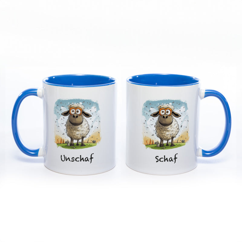 Lustige Motiv - Tasse Schaf Unschaf  - spülmaschinenfest