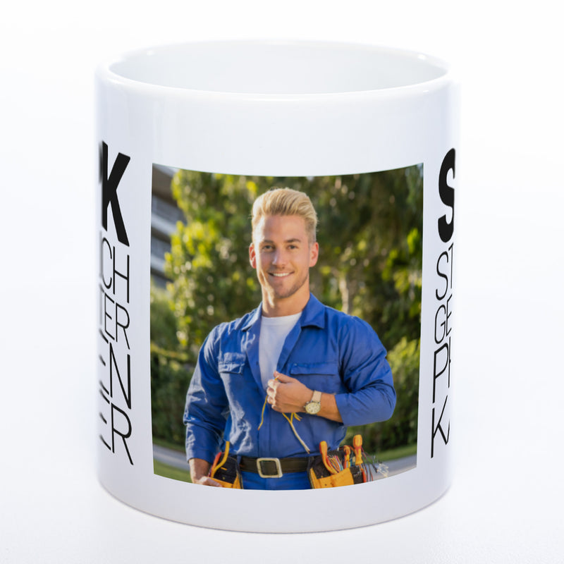 Freche Elektriker "SGPK" spülmaschinenfeste Tasse mit Foto (HD Druck) | Jetzt selbst gestalten!