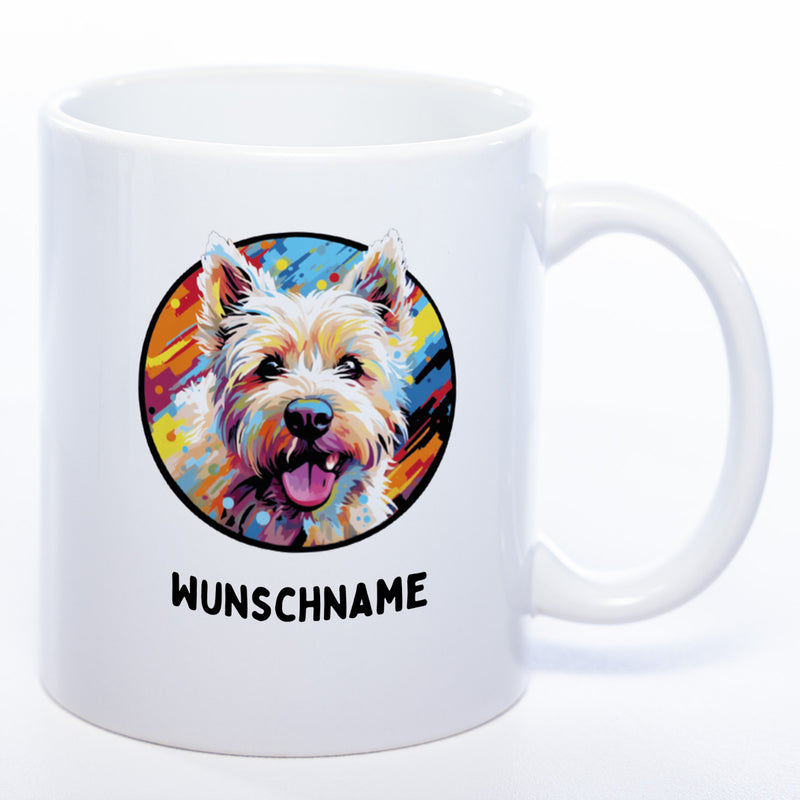 Mug Art Tasse mit Westhighland Terrier Motiv 3 & wahlweise mit NAMEN - Kaffeetasse StickyWorld Exclusive