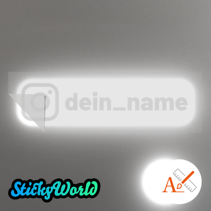 Social Media Sticker mit Deinem Namen im BOLD-Design in Sonderfarben GLITZER, REFLEKTOR, HOLO, GOLD, SILBER, NEON, FARBWECHSEL, MILCHGLAS