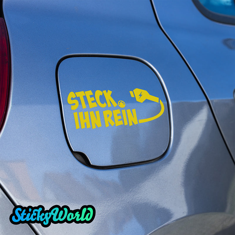 Ladeklappen Sticker "Steck ihn rein" (E-Auto)