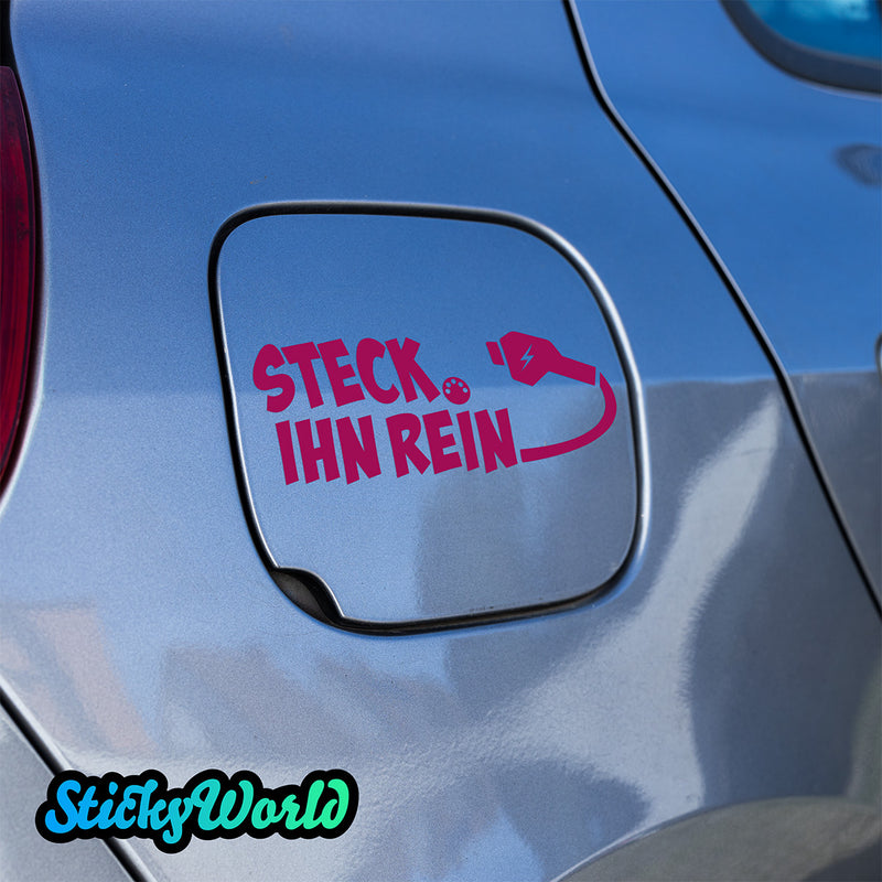 Ladeklappen Sticker "Steck ihn rein" (E-Auto)