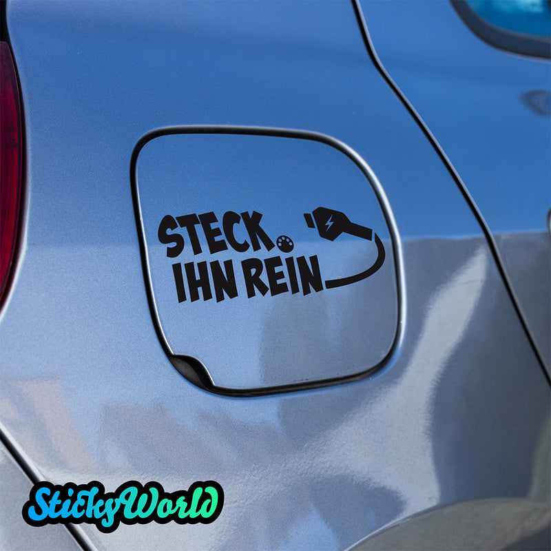 Ladeklappen Sticker "Steck ihn rein" (E-Auto)
