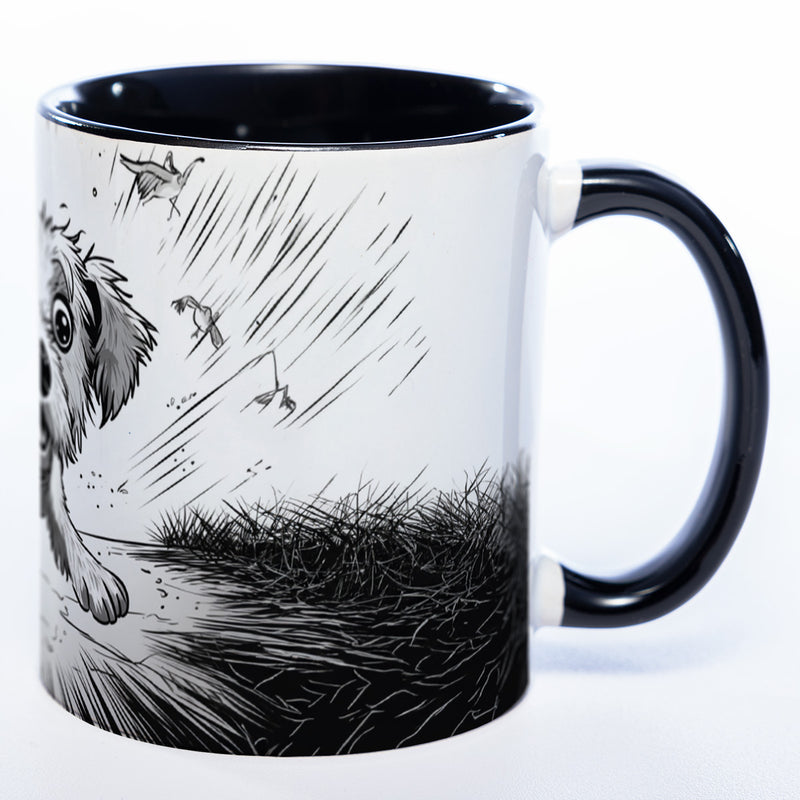 Motiv-Tasse mit Crazydog - exclusive Kaffeetasse - spülmaschinenfest