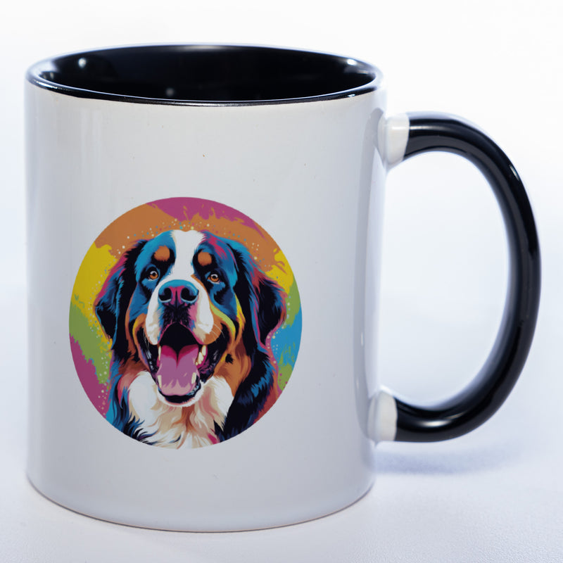 Mug Art Tasse mit Bernhardiner & wahlweise mit NAMEN - Kaffeetasse StickyWorld Exclusive