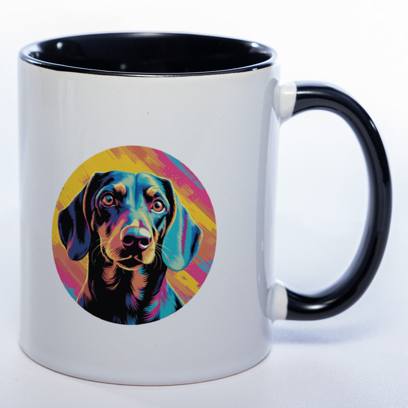 Mug Art Tasse mit Dackel Motiv  & wahlweise mit NAMEN - Kaffeetasse StickyWorld Exclusive