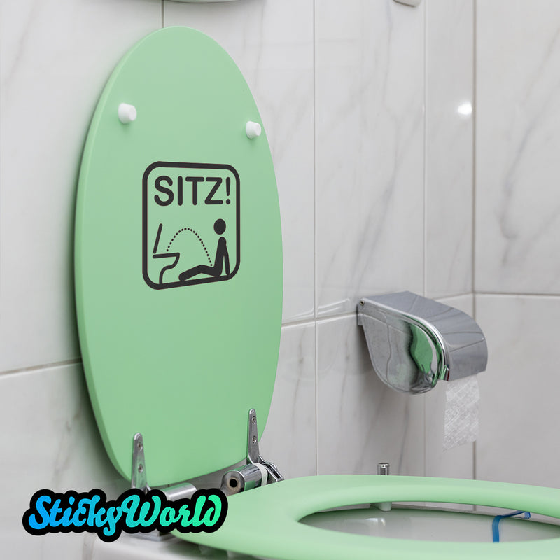 SITZ! | Lustiger Hinweis-Sticker für Dein WC